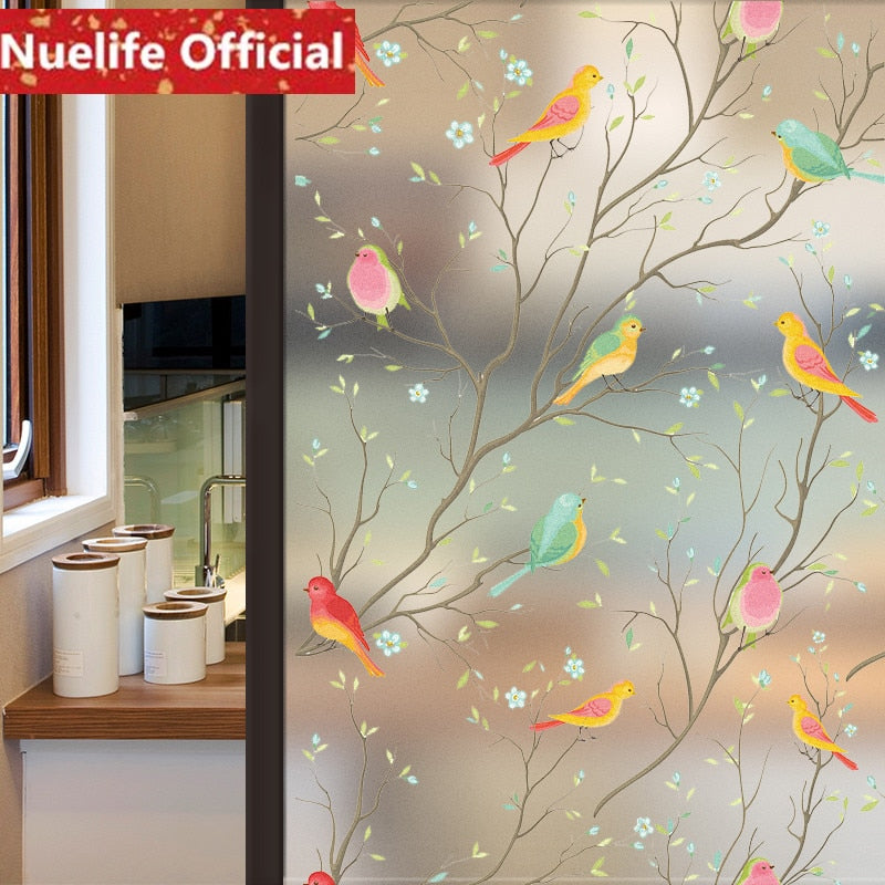 Window Transparent Bird Film Frosted Glass SKU# MOS0025